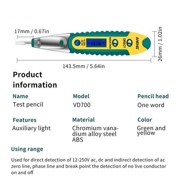 Multifunction Digital Voltage Tester Pen – Non-Contact LCD