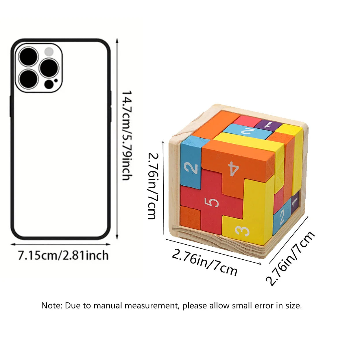 Wooden 3D Puzzle Cube – Colorful Luban Lock Toy