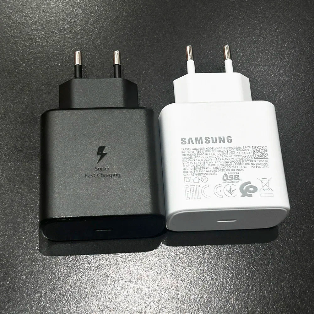 Samsung 45W PD Charger Super Fast Charging For Galaxy S25 Ultra Plus S24 S23 S22 A56 A55 A36 EU Adapter 5A Type C Cable