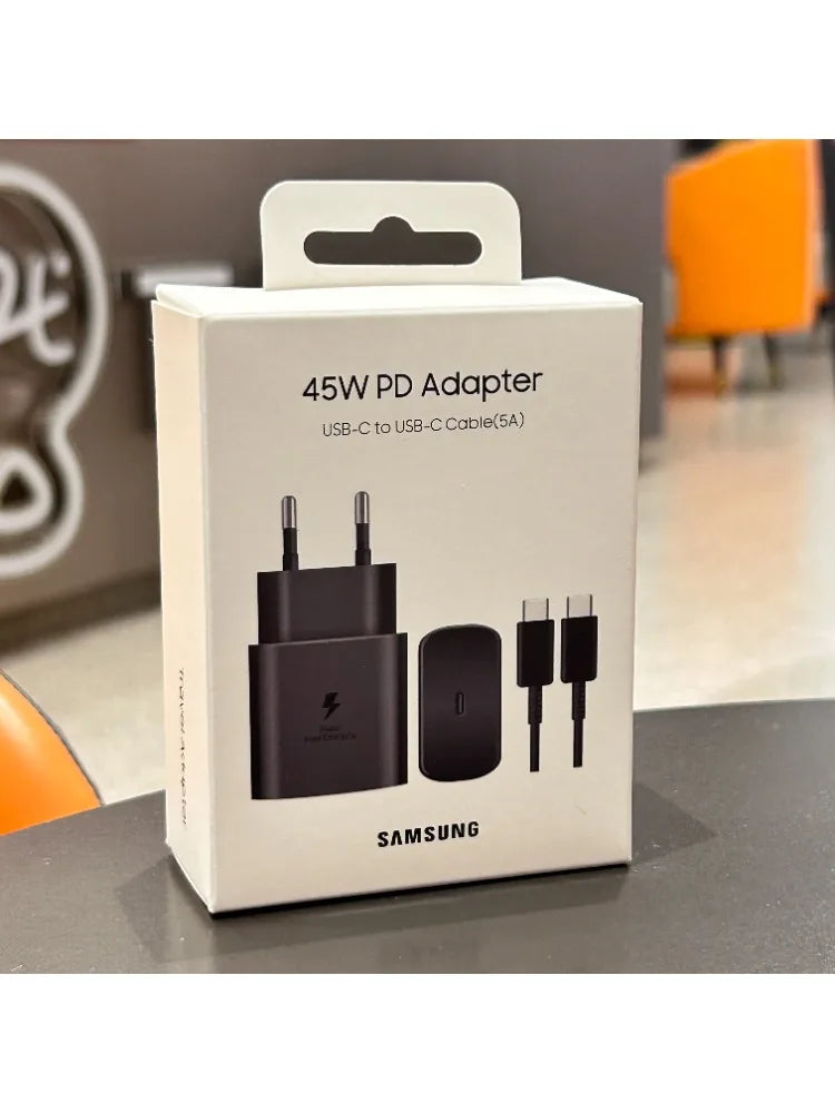 Samsung 45W PD Charger Super Fast Charging For Galaxy S25 Ultra Plus S24 S23 S22 A56 A55 A36 EU Adapter 5A Type C Cable