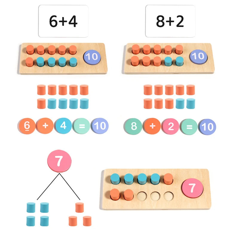 Wooden Ten Frame Math Toy – Counting & Numbers