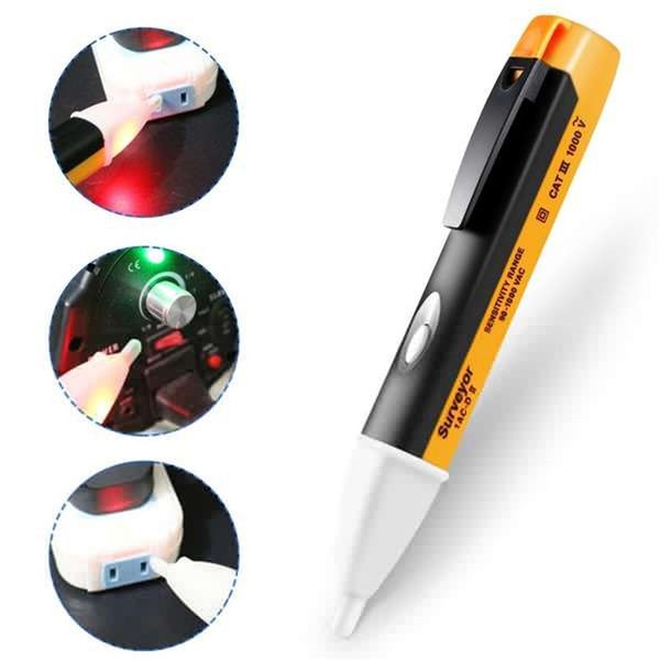 Electricity Detector Test Pencil LED Light AC Electric Voltage Tester Volt Alert
