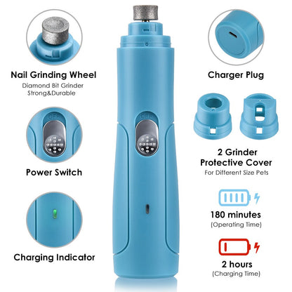 Pet Nail Grinder USB Rechargeable Painless Dog Nail Trimmer
