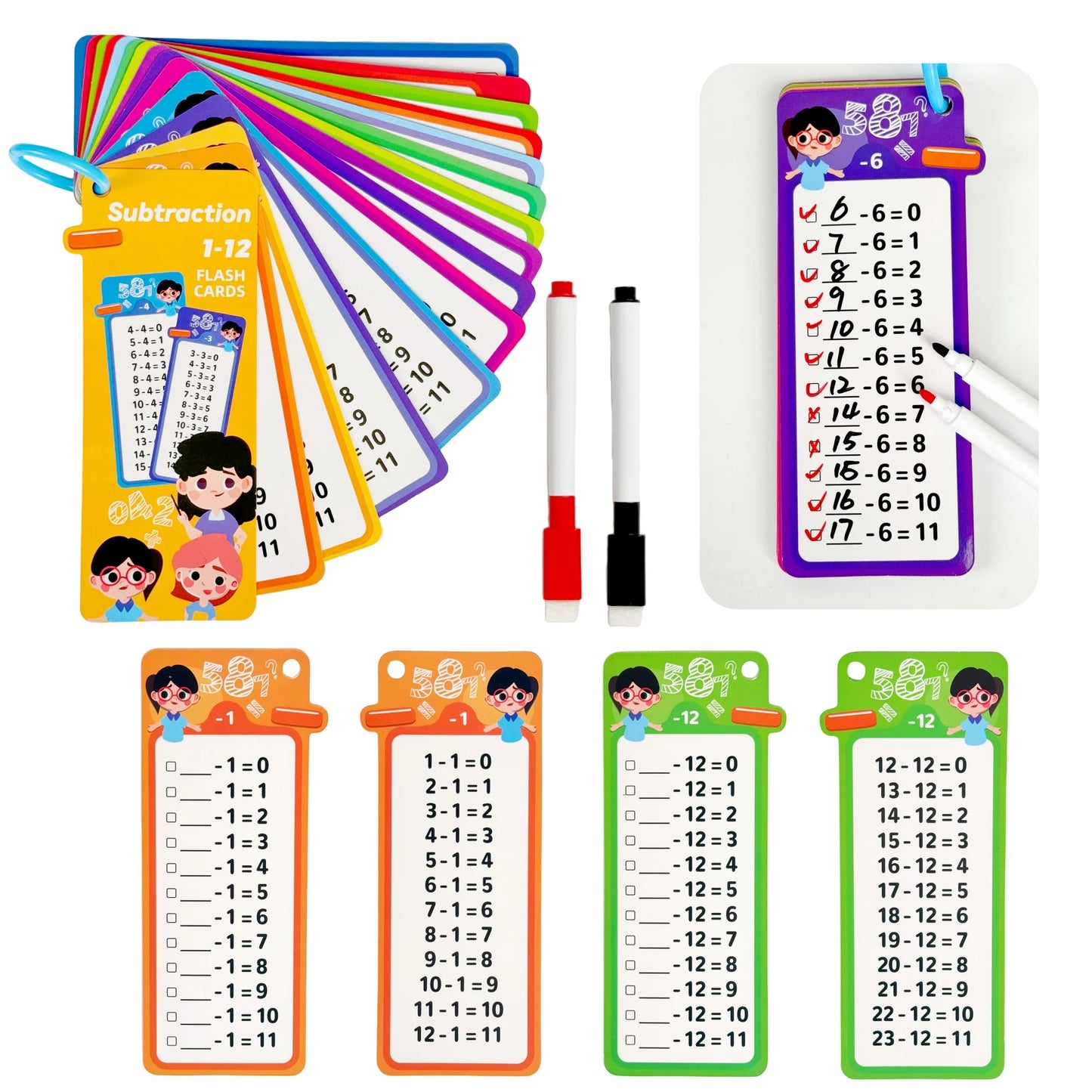 Digital Math Flash Cards – Addition, Subtraction, Multiplication & Division
