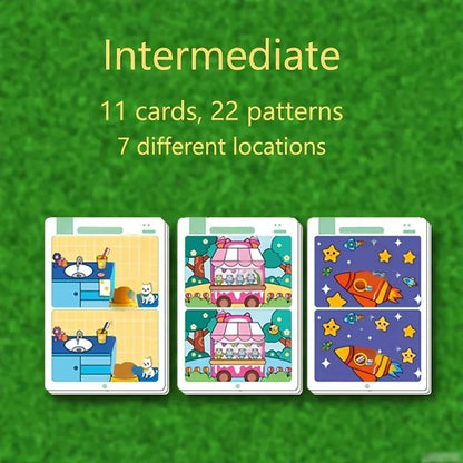 1-3 Sets an educational fault finding game: reusable wiping paper for focus and attention training