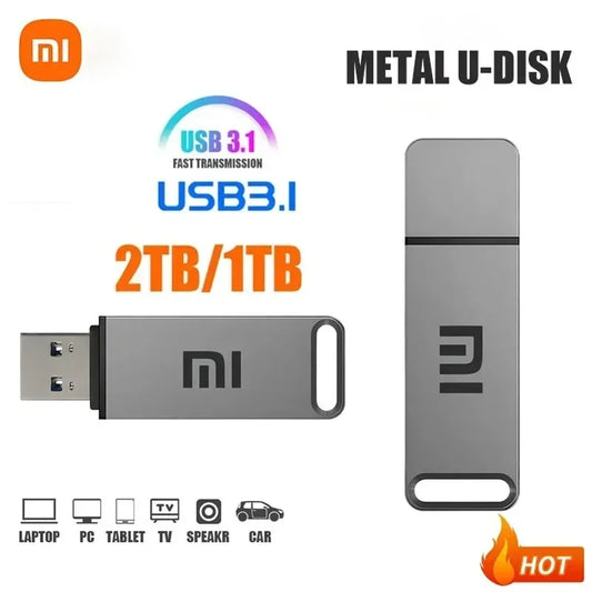 XIAOMI Original 2TB USB 3.1 Flash Drive High-Speed Pen Drive 1TB Metal Waterproof Type-C USB Memory For Computer Storage Devices
