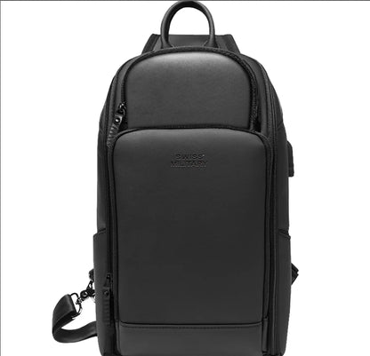 SWISS Men's Multifunctional Waterproof Chest Bag Fashion Shoulder Bag Sports Crossbody Bag Nylon Handbags Usb Bag Sling Pack