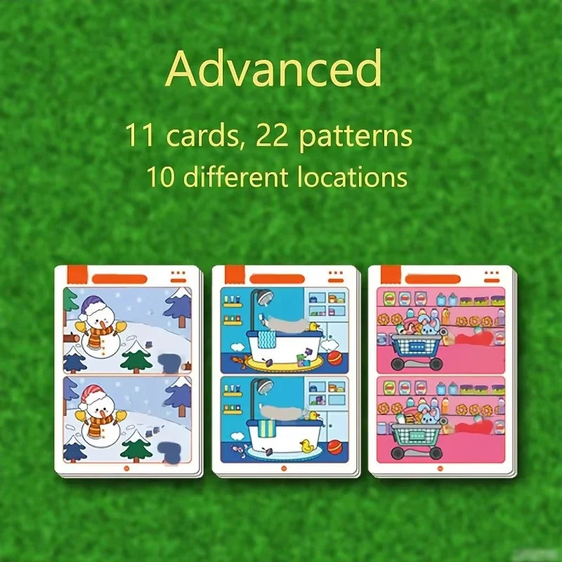 1-3 Sets an educational fault finding game: reusable wiping paper for focus and attention training