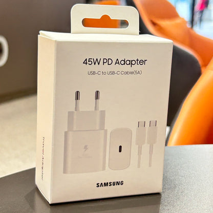 Samsung 45W PD Charger Super Fast Charging For Galaxy S25 Ultra Plus S24 S23 S22 A56 A55 A36 EU Adapter 5A Type C Cable