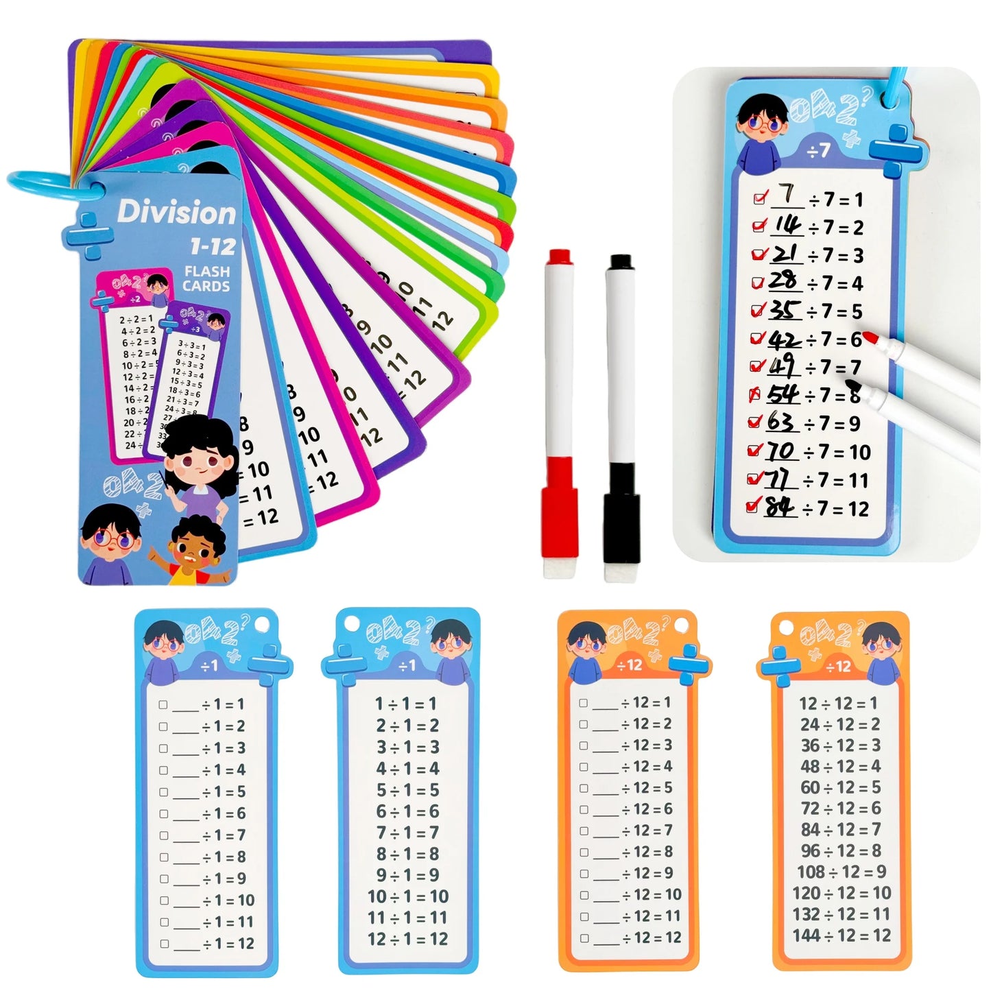 Digital Math Flash Cards – Addition, Subtraction, Multiplication & Division
