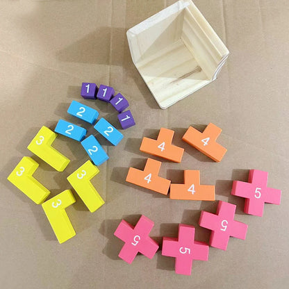 Wooden 3D Puzzle Cube – Colorful Luban Lock Toy