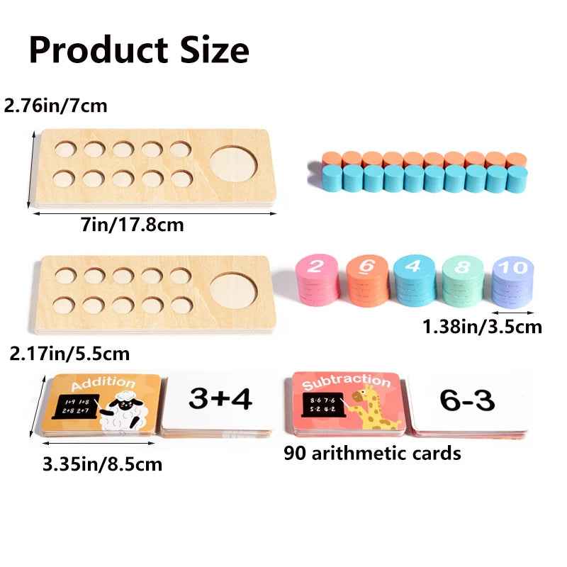 Wooden Ten Frame Math Toy – Counting & Numbers