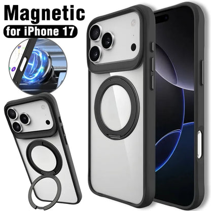iPhone 17 Pro/Max/Air Case – Matte Magnetic with Finger Ring