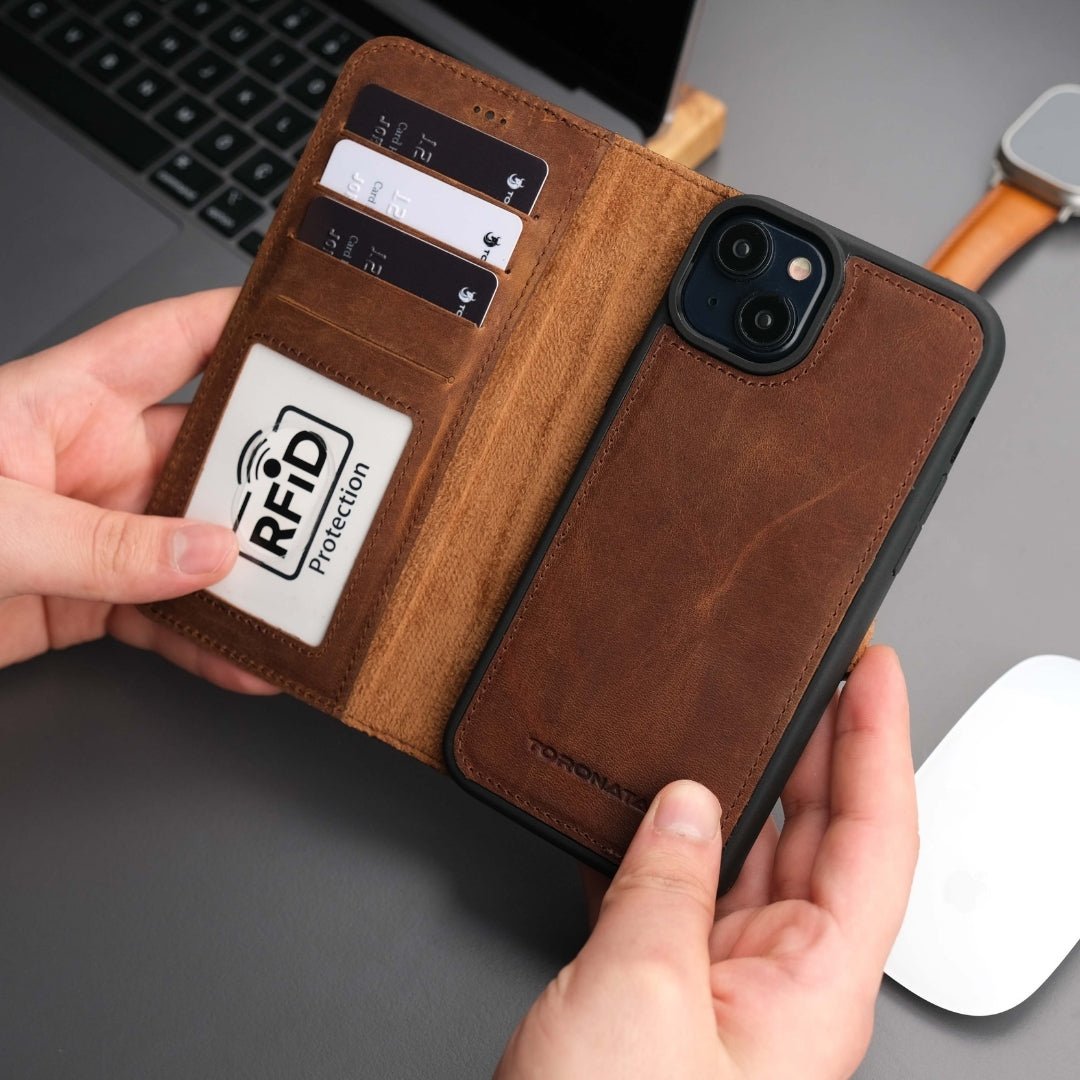 Casper iPhone 17 Air Leather Wallet Case – MagSafe Compatible