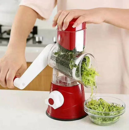 Multi-Function Vegetable Cutter – 3-in-1 Rotary Grater