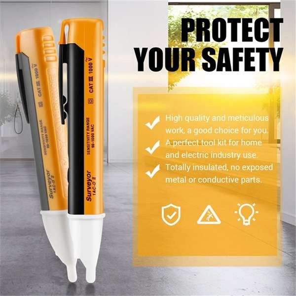 Electricity Detector Test Pencil LED Light AC Electric Voltage Tester Volt Alert